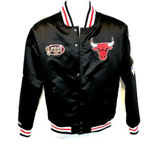 Mitchell & Ness Mens NBA CHICAGO BULLS Champ City Satin Jacket Sz Small NEW